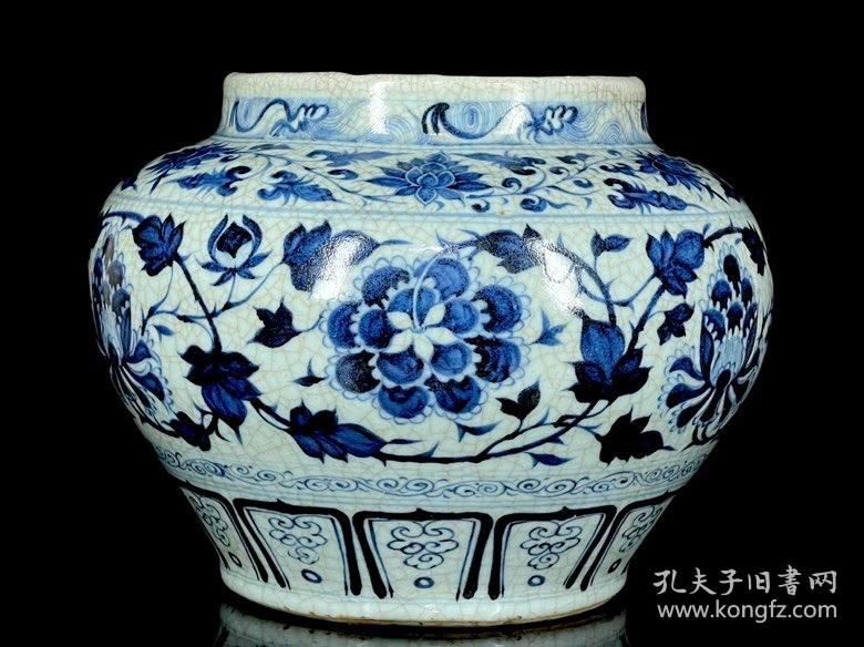 元青花牡丹纹罐