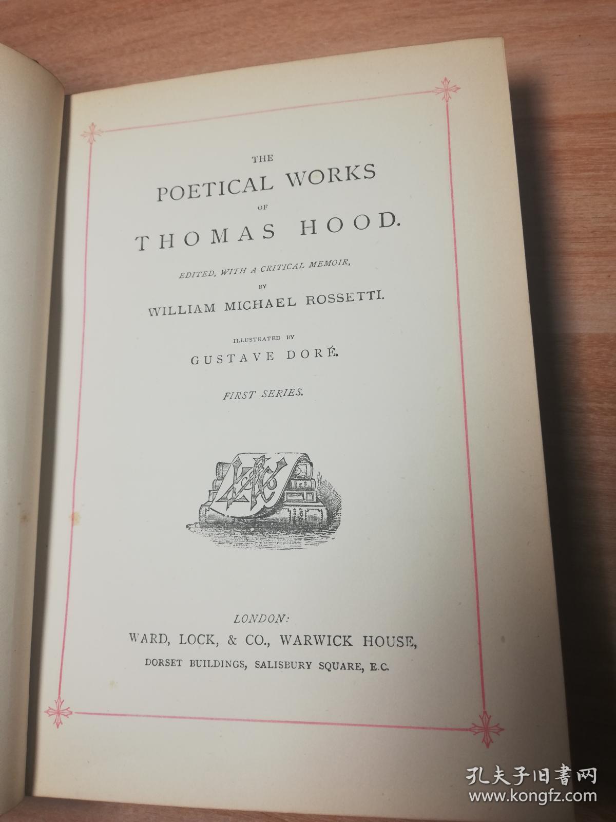 thomas hood,La’Tecia Thomas 1884年签名 the poetical works of thomas hood 含多雷插图 全皮装帧