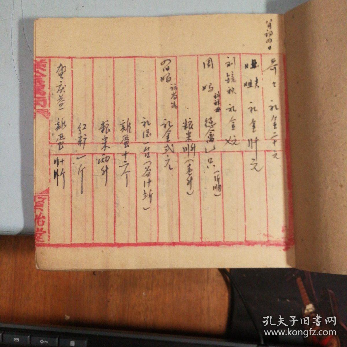 经济史料:益阳一家庭莹儿出生(1979年)母亲八十岁生日(1984年)礼簿