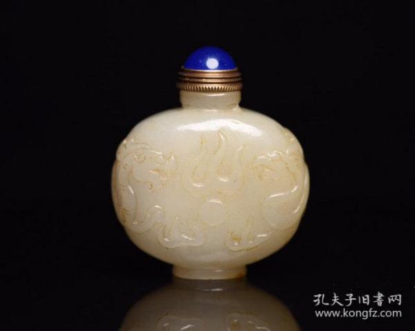 明清和田玉鼻烟壶 73g