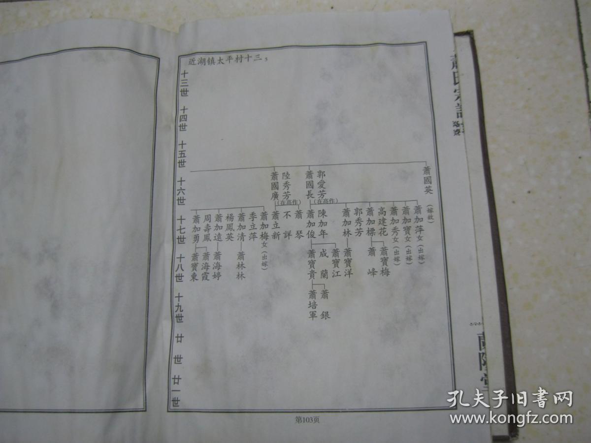 萧氏族谱(续修简谱.江苏省建湖县季家埝,萧家岸一带.兰陵堂.