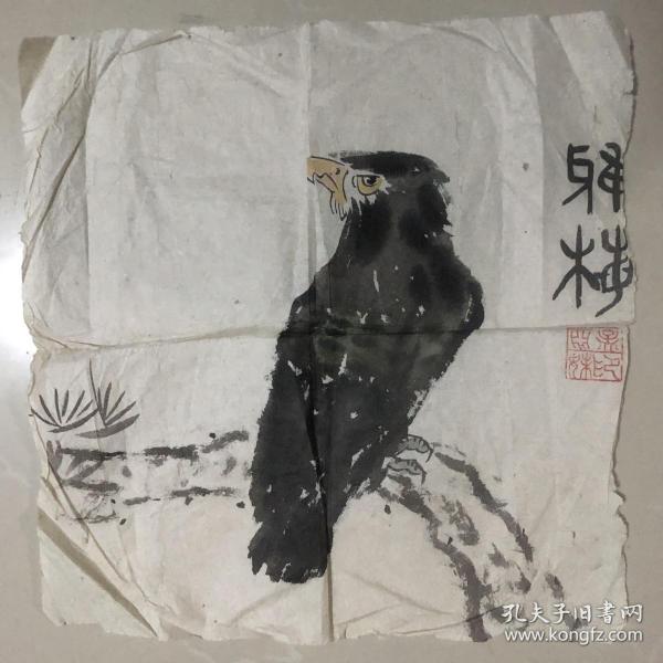 画家 孟 亚妹(雅梅)国画作品《松鹰图》