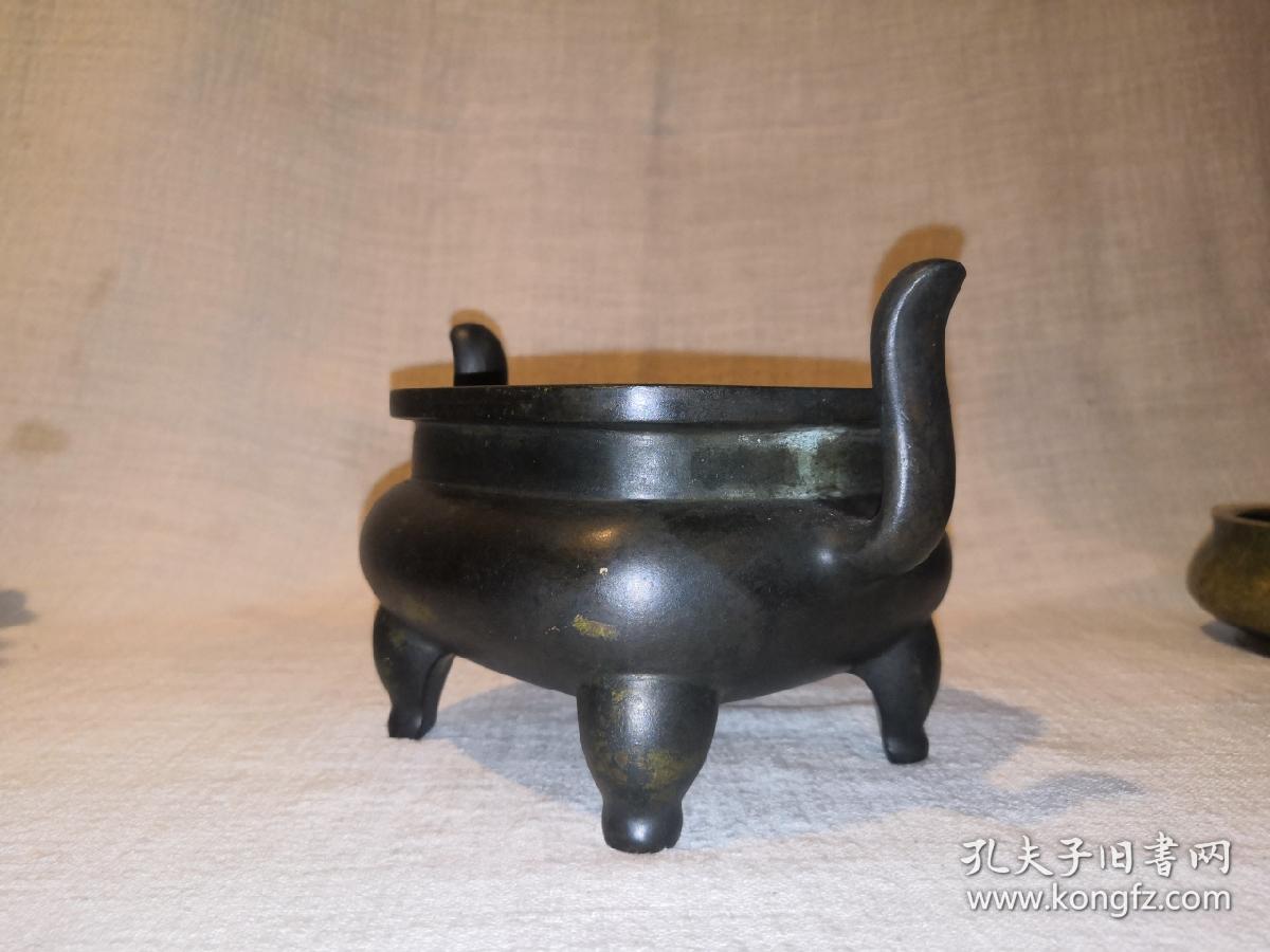 官帽炉铜炉香炉大明宣德炉铜香炉熏炉紫铜大明宣德香道茶道摆件烧香