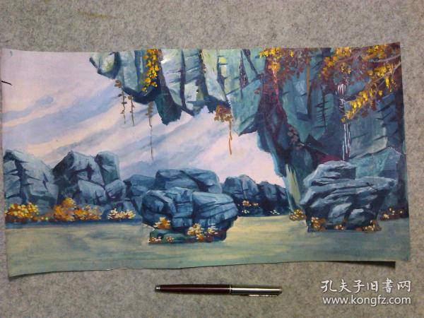 老旧西画风景画原稿手绘真迹无签名