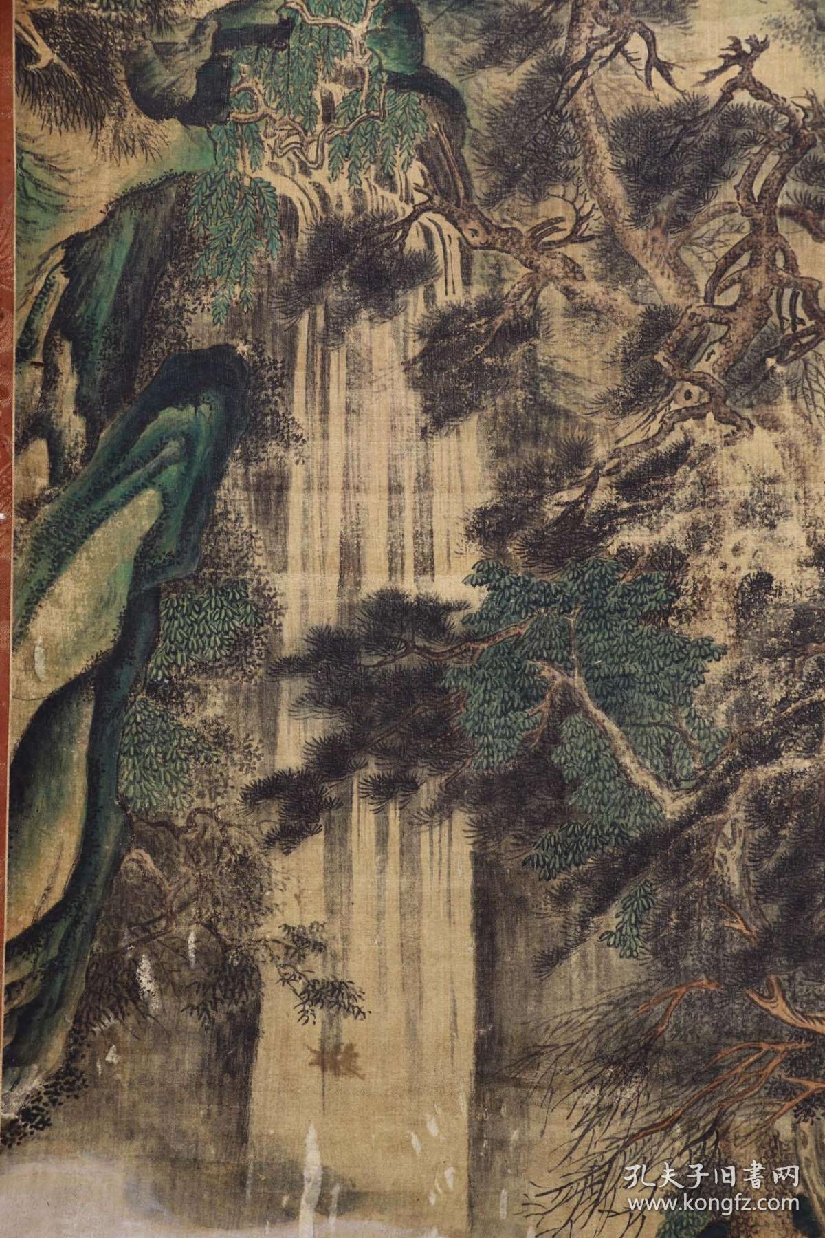 清代:"禹之鼎"《云台仙山》绢本立轴
