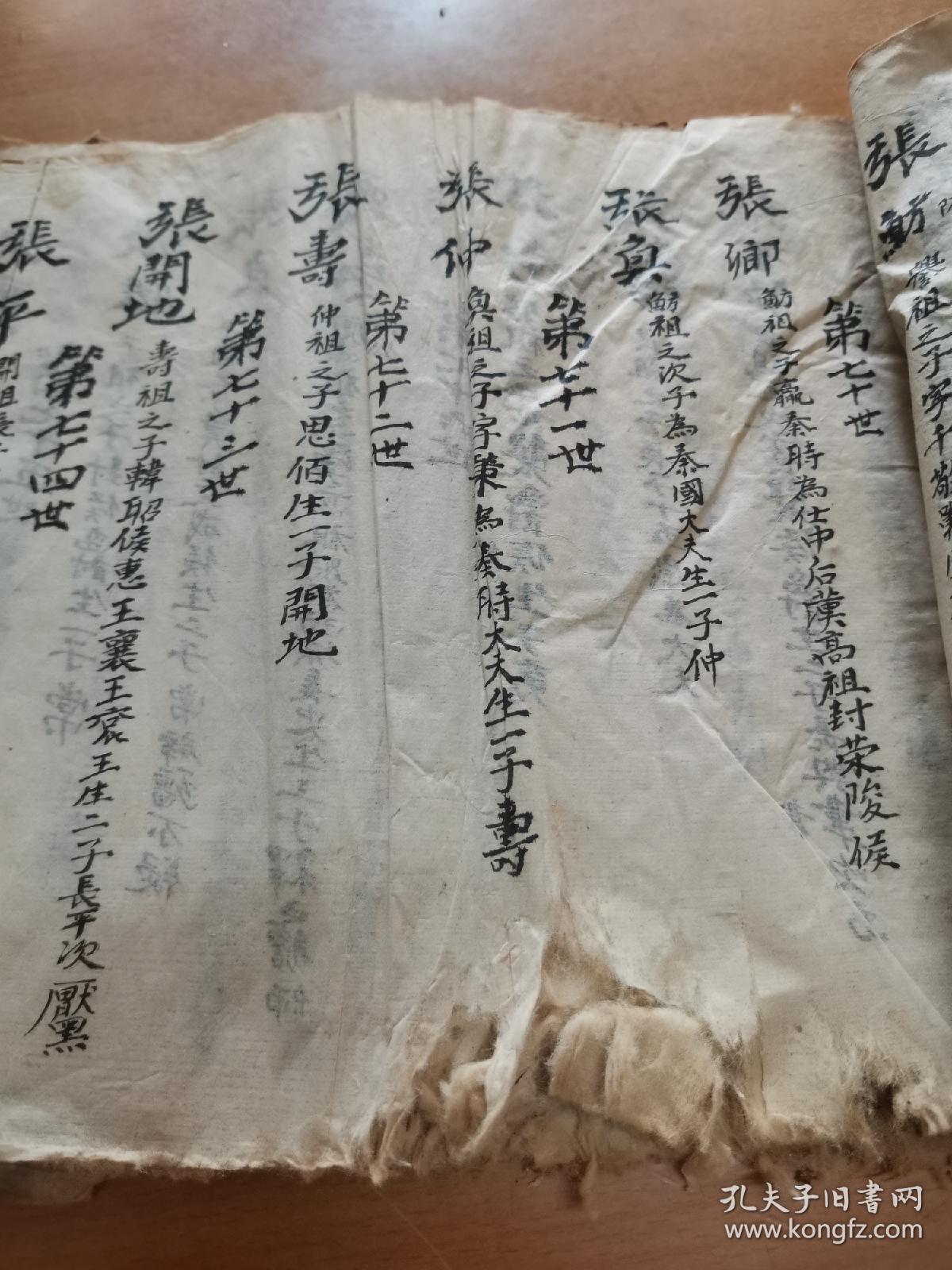 清代张氏族谱