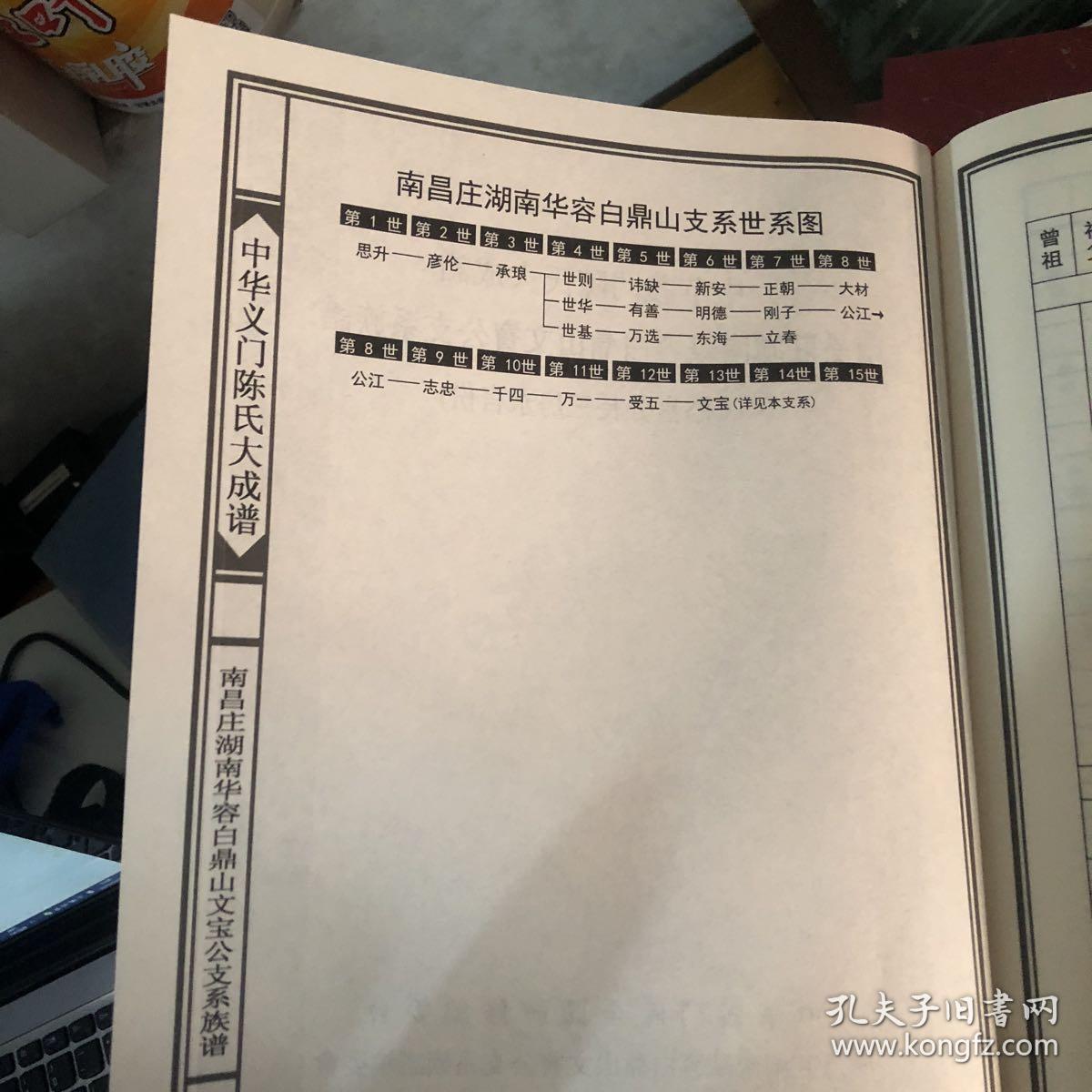 中华义门陈氏大成谱南昌庄湖南容白鼎山文宝公支系族谱添富分长三房永