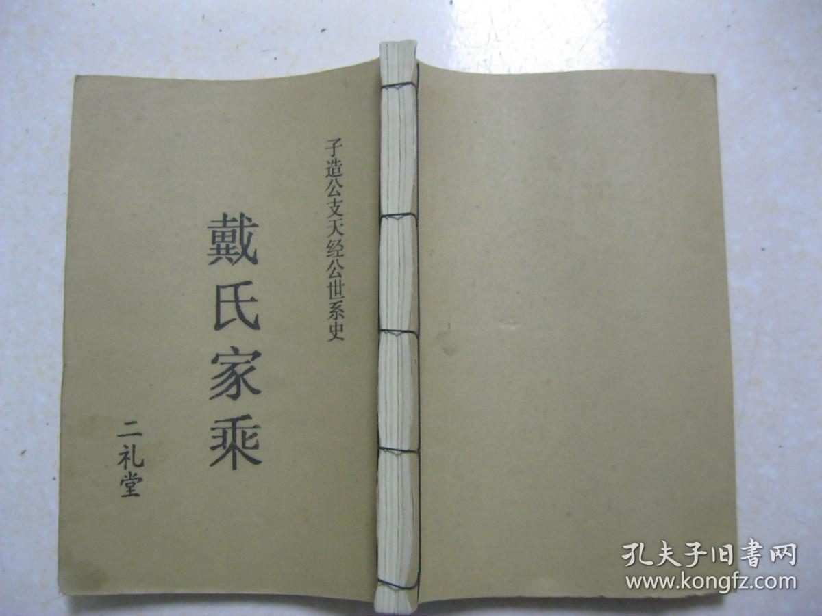 戴氏家乘戴氏家谱子造公支天经公世系史江苏省阜宁县射阳县滨海县建湖