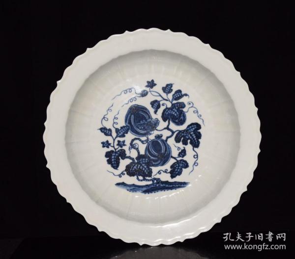 明永乐年制青花硕果累累纹盘古玩古董古瓷器