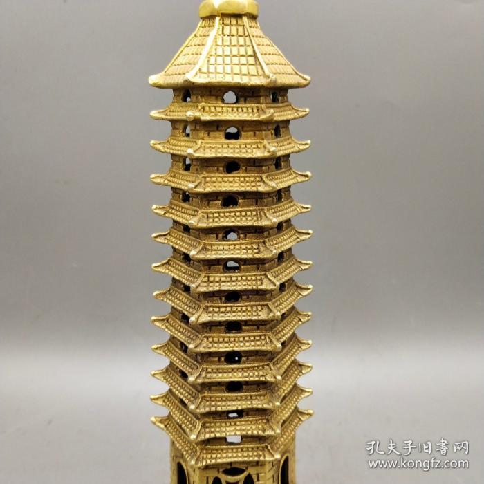 开光纯铜风水九层十三层铜文昌塔摆件助学业铜器客厅工艺装饰品