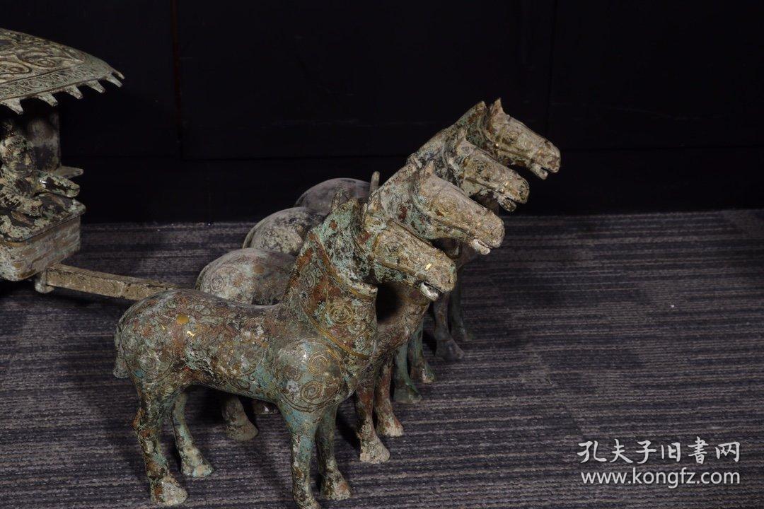 旧藏 铜辒辌车摆件