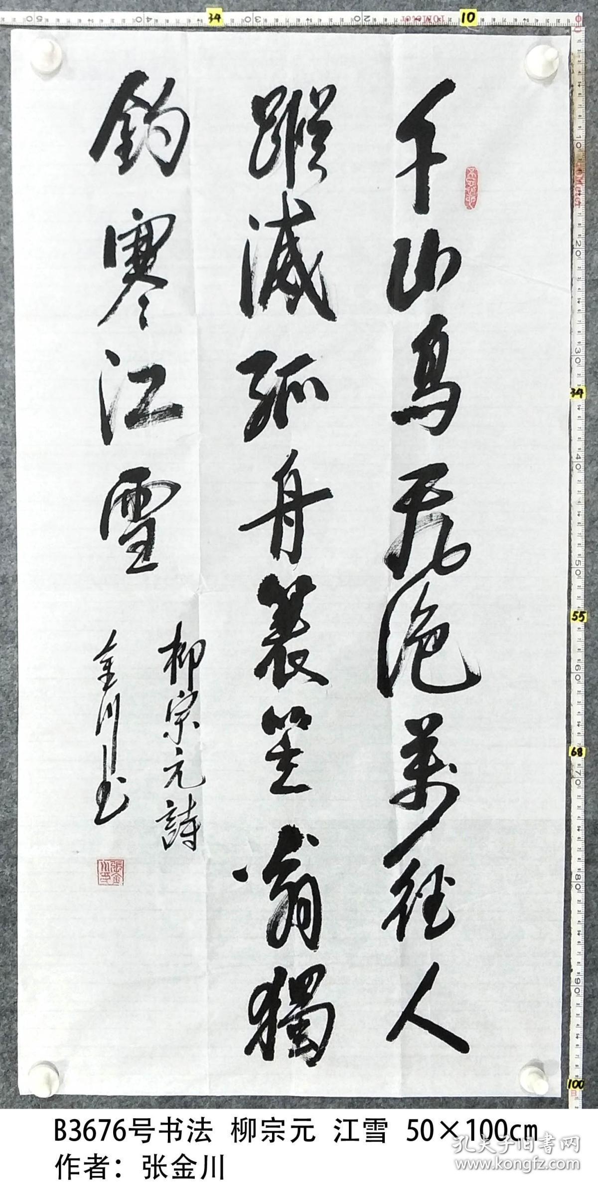 b3676号书法 柳宗元 江雪 50×100cm 作者:张金川,安徽省书法家协会