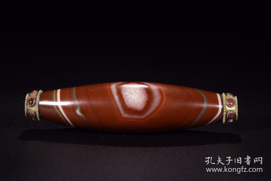 旧藏 缠丝玛瑙天珠