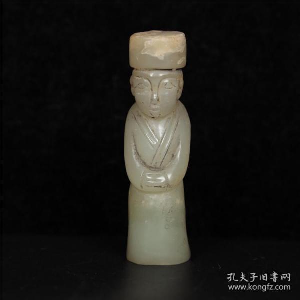 旧藏精品和田玉人手把件