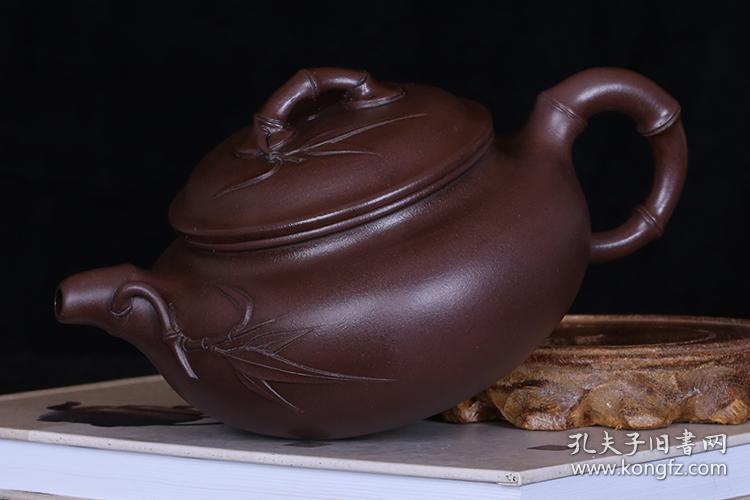 m18台湾回流老紫砂壶名家真品顾景舟文革早期全手工制作竹节仿古壶