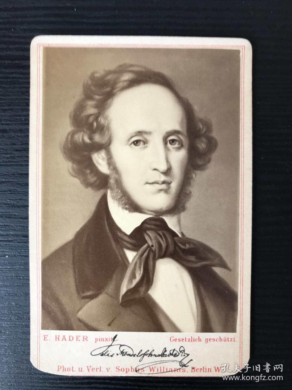 cdv 老照片 德国作曲家 音乐家 mendelssohn 门德尔松