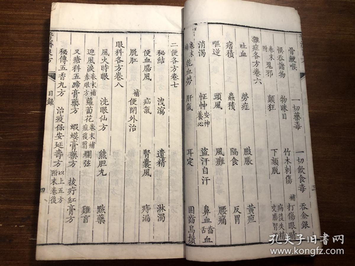 中医药古书古医书中药珍本:清精刻《普济应验良方》一厚册全(附普济