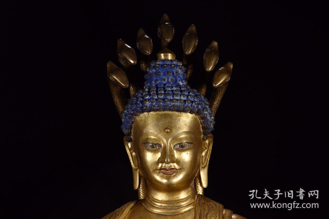 清代:铜鎏金龙尊王佛