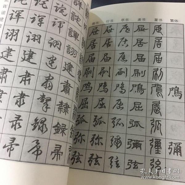 7000汉字五体毛笔书法字典