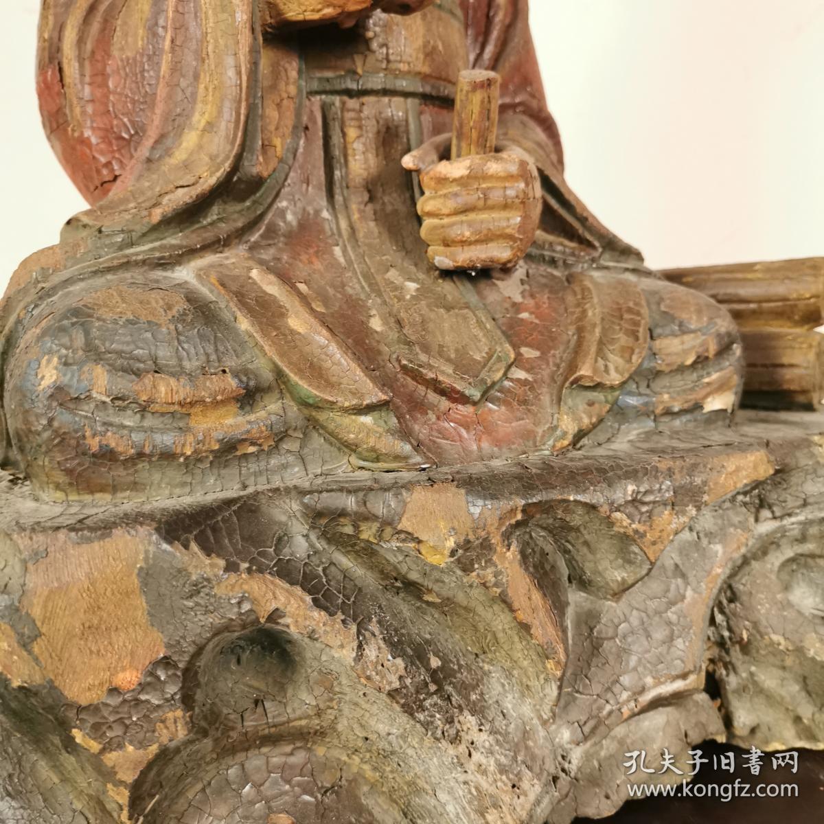 道教文化木雕老子坐像道家供奉神古玩古董民俗旧物展馆陈设老物件