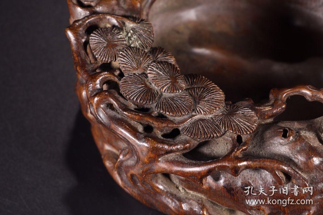清代:竹雕松纹洗