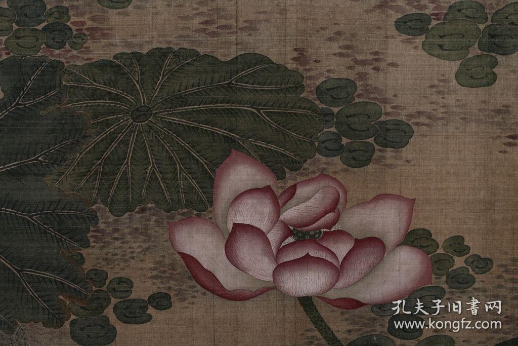 邹一桂《荷花书法》镜心