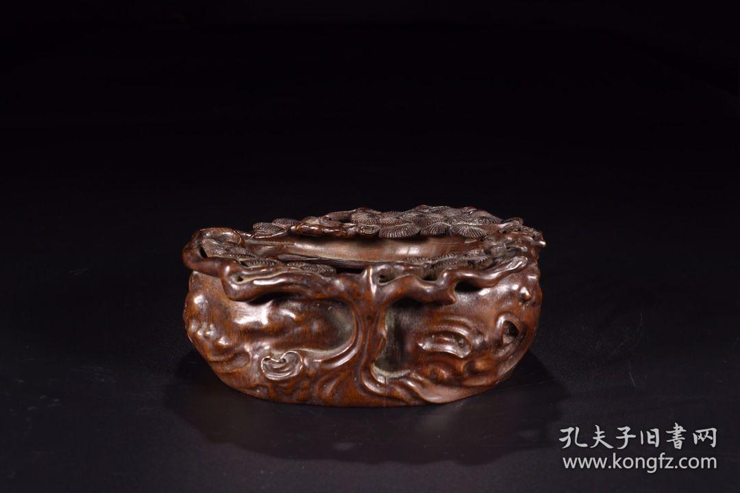 清代:竹雕松纹洗