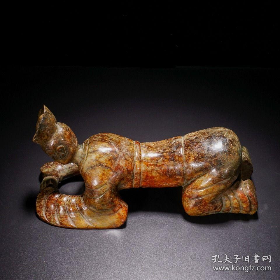 汉代:【老和田玉"贵人"玉枕摆件】