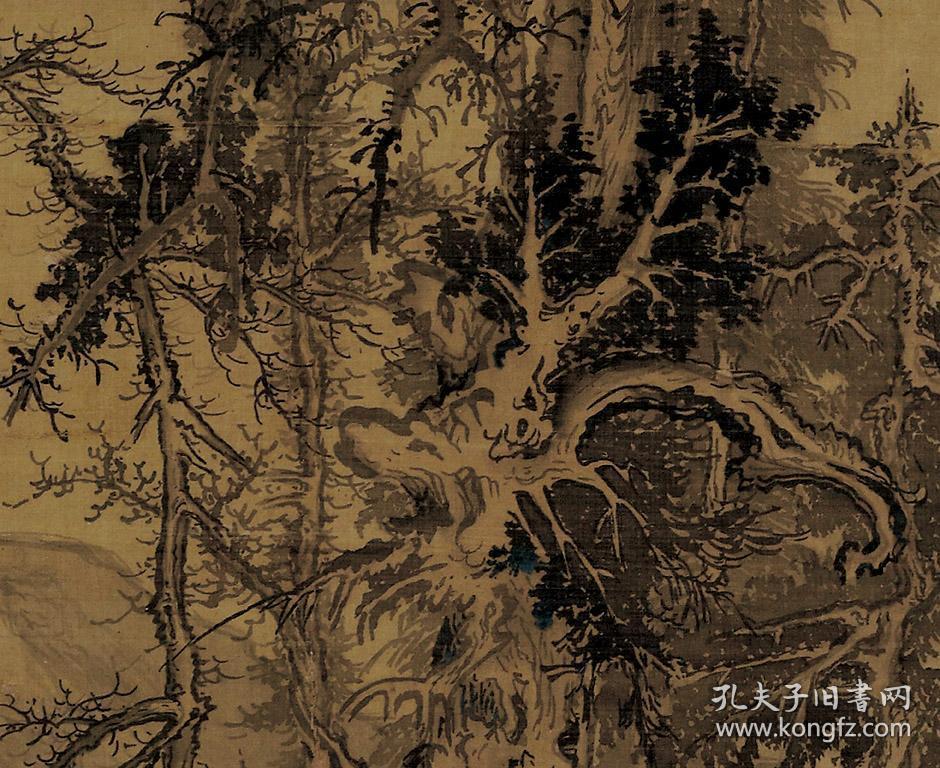 北宋 李成 寒林高士图轴绢本174 x 89