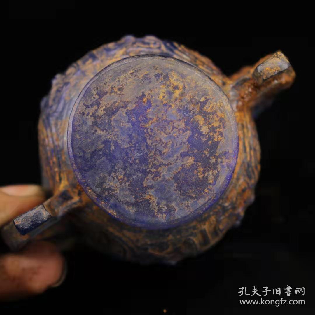 古董收藏古董收藏珍藏老出土琉璃小酒杯n