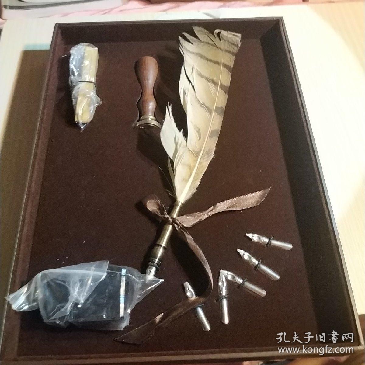 i do 鸡毛笔 五支笔头 盒装如图