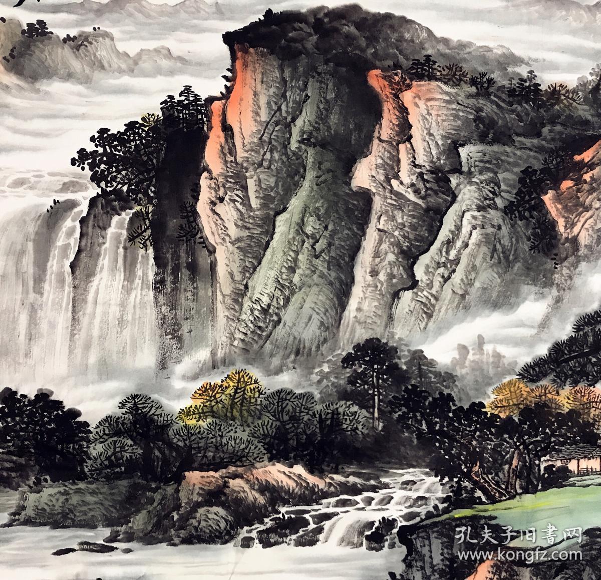 【保真】中美协会员,著名画家高永谦巨幅精品山水:源远流长