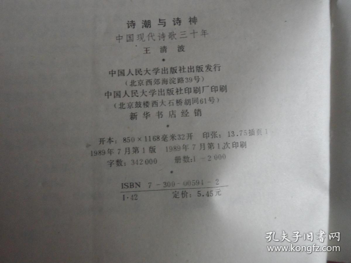 诗潮与诗神:中国现代诗歌三十年