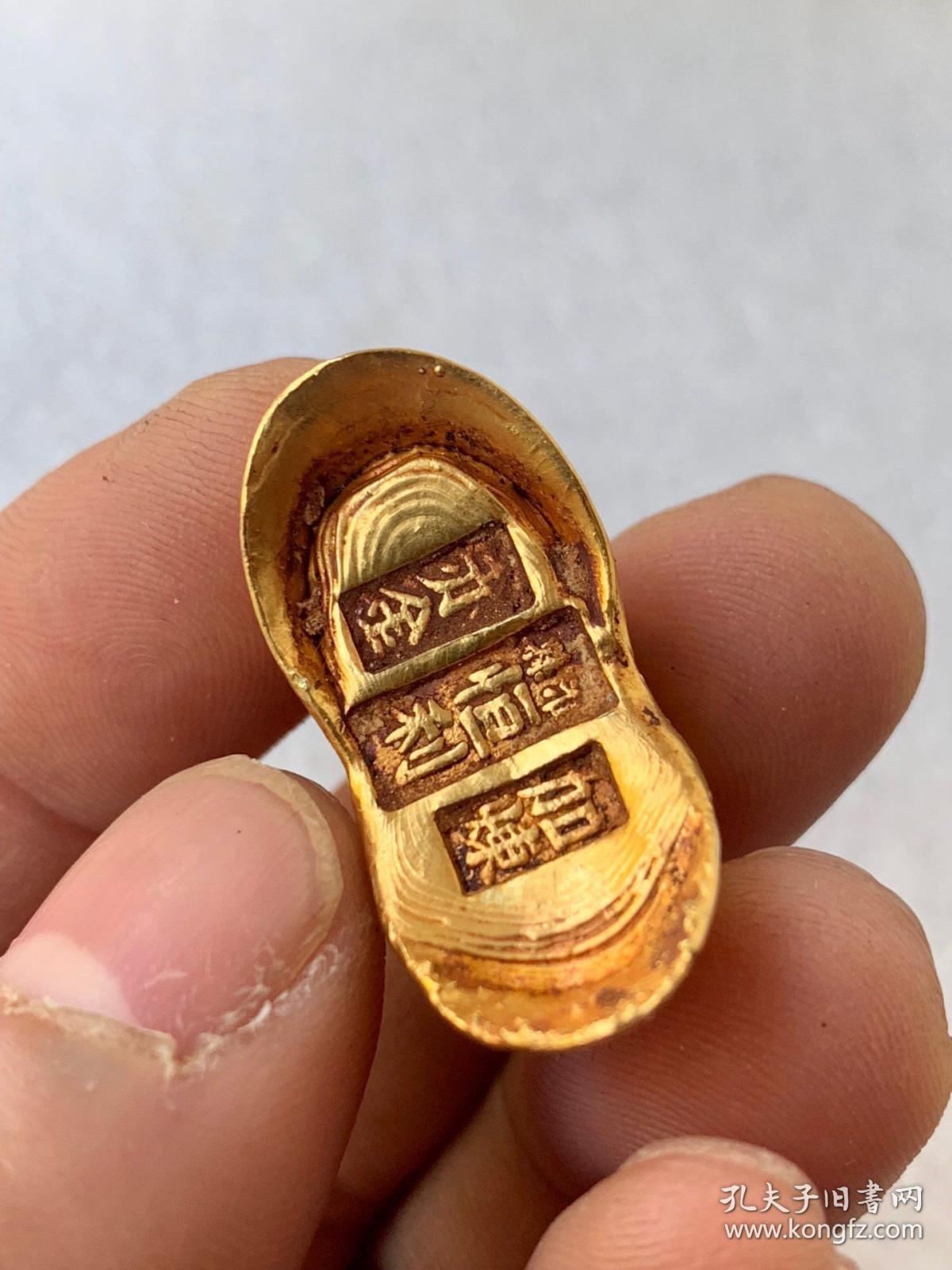 恒利加练赤金 金锭一两,标准一两金锭,成色好,真金白银,收藏品里面的
