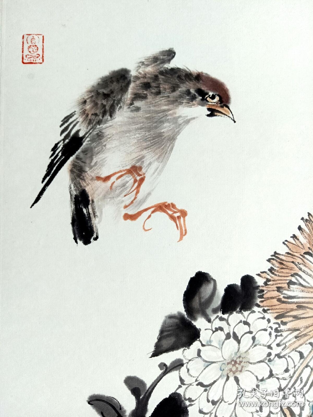 当代著名画家晁谷的花鸟作品《秋色满园》