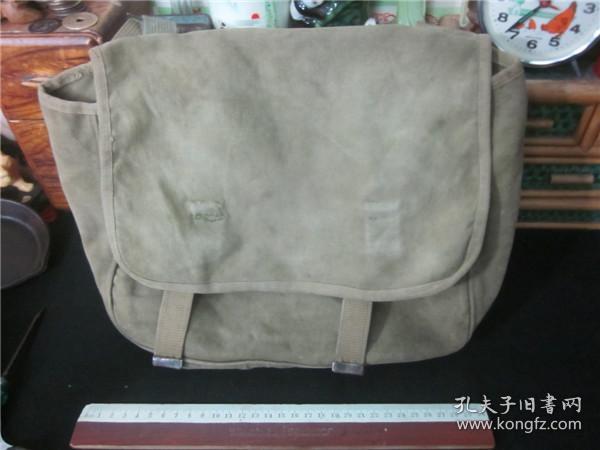 上世纪60-70年代老式帆布斜挎包老书包民俗老物品.
