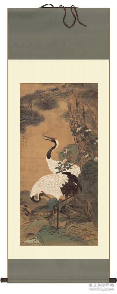 明末 童垲 松鹤延年图
