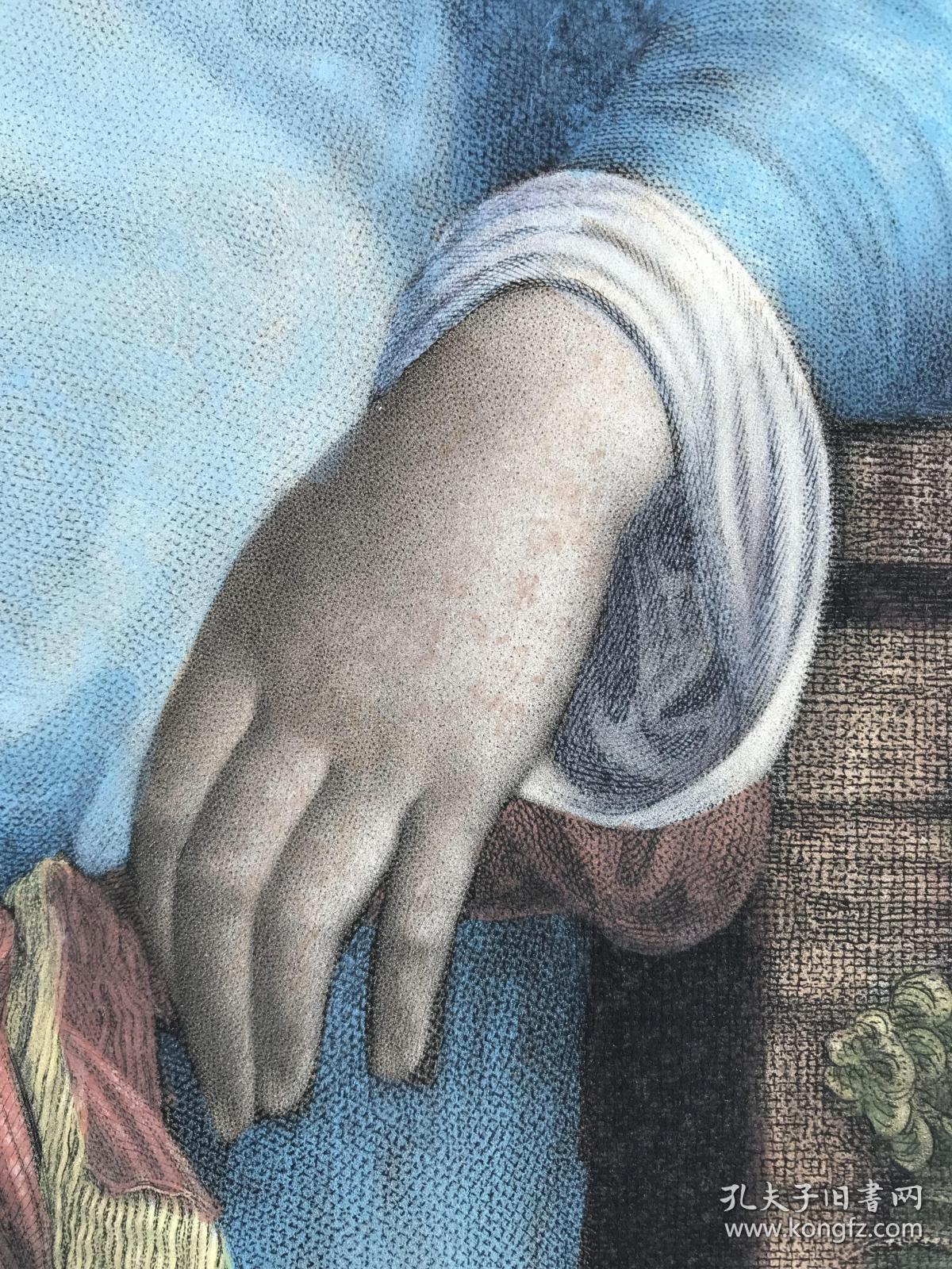19世纪巨幅手工上色美柔汀铜版画《朱迪斯》—文艺复兴时期威尼斯画派