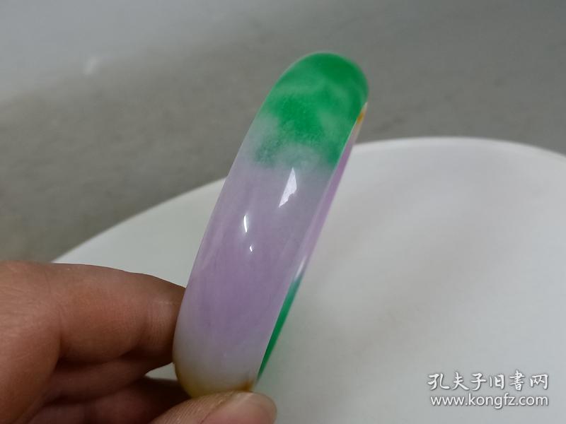 乡下收的冰种彩色翡翠手镯.0