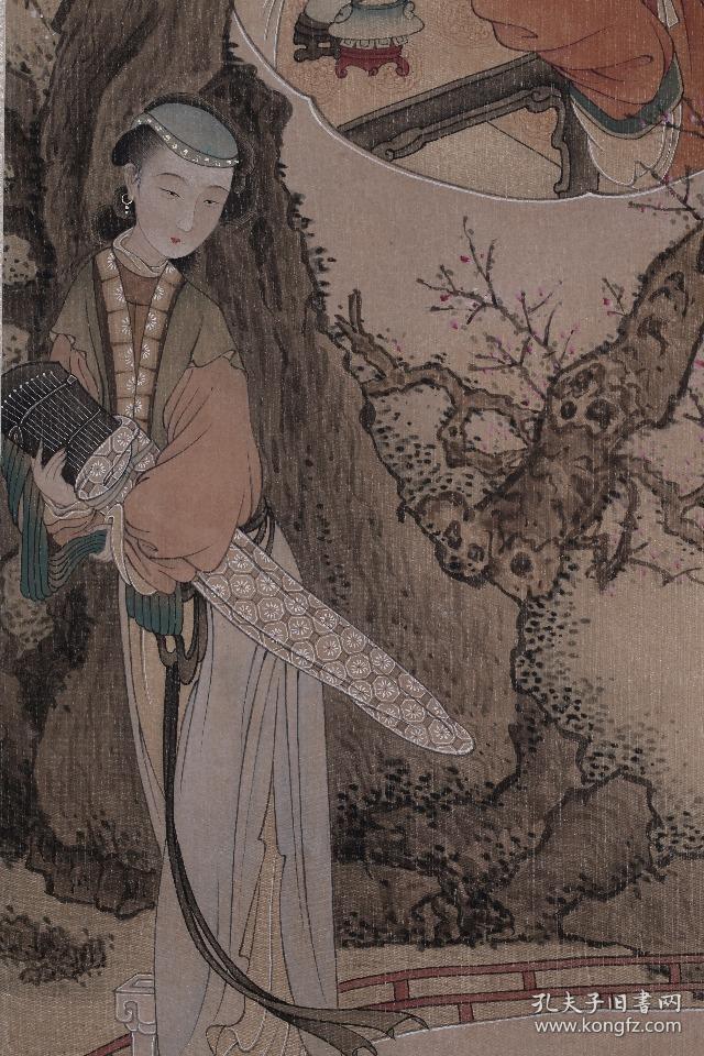清代:"改琦"仕女纸本立轴