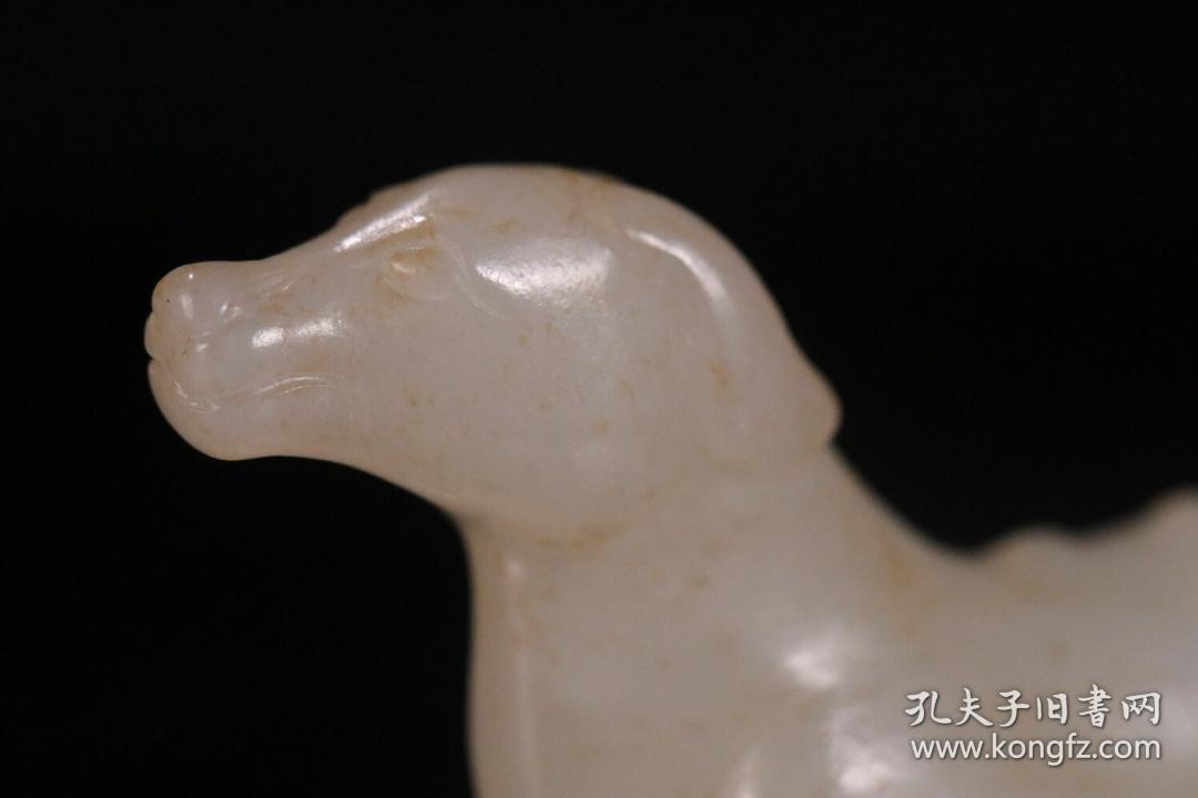 旧藏 老和田玉狗雕件