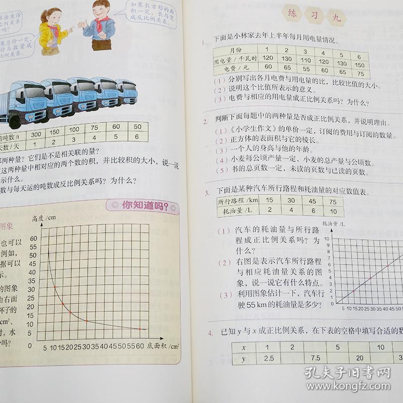 正版2019人教版小学6六年级下册数学书课本教材教科书