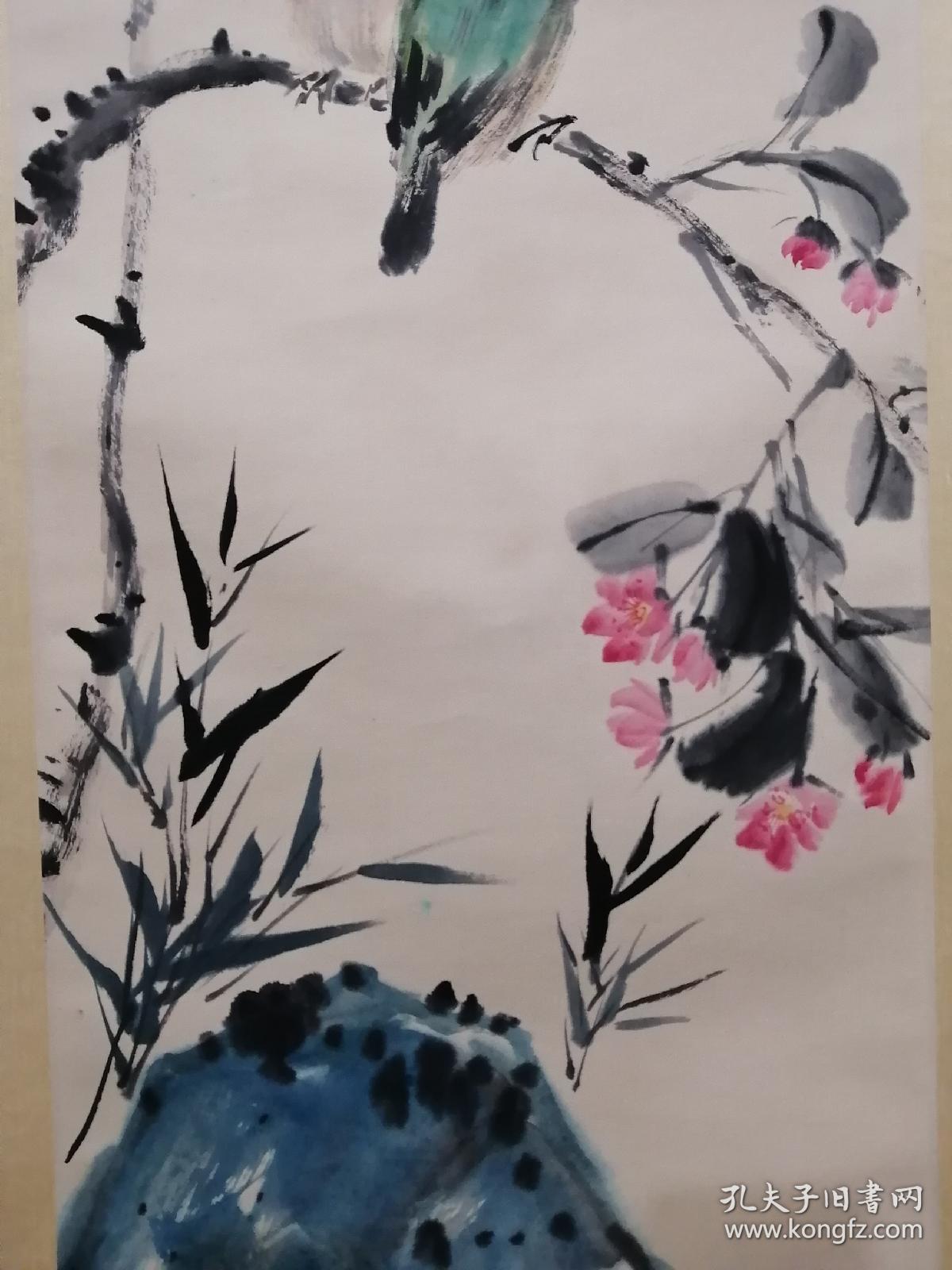 唐云花鸟画立轴,包手绘.工艺品.