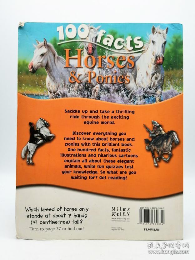 100 facts-horses & ponies 英文原版-《〈100个事实〉系列百科书:马