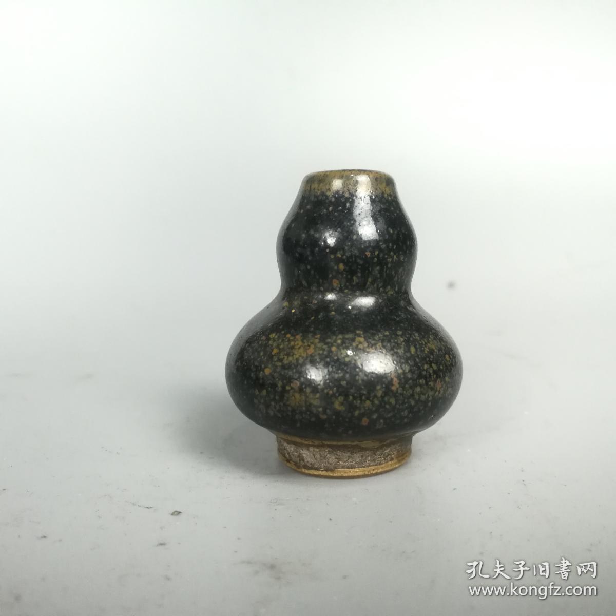 黑釉小瓷瓶葫芦形小药瓶