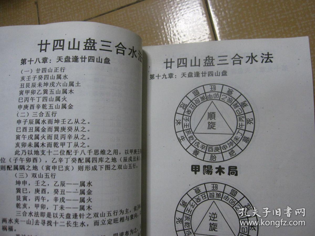 天盘圆图六十四卦外卦爻盘,二十四山三元龙,二十四山盘三合水法,乾坤