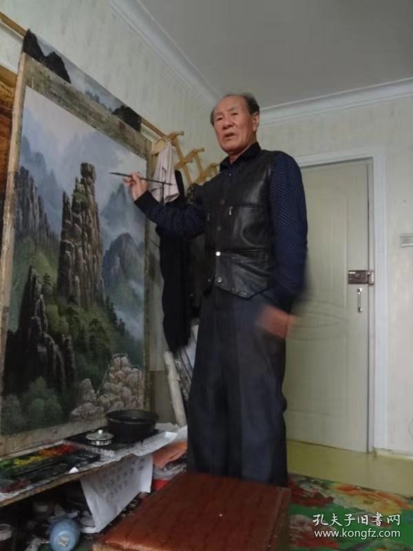 朝鲜画 人民艺术家黄炳浩画 金刚山鬼面/岩 尺寸120.