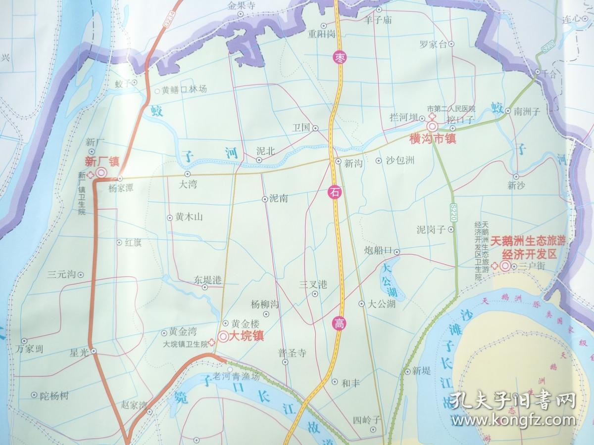 荆州石首市地图 58乘86cm 荆州石首地图 石首市地图 石首市城区图