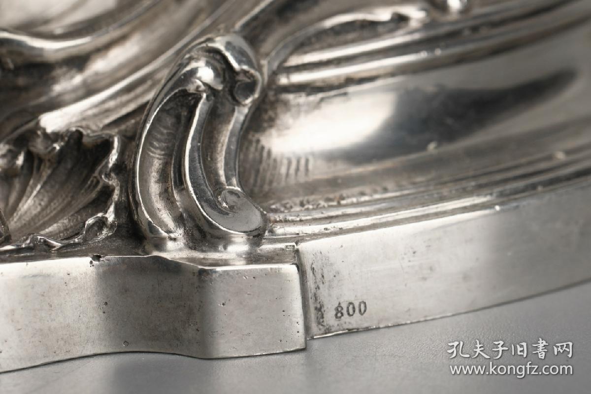 【德国 800纯银&水晶中央银器盘】