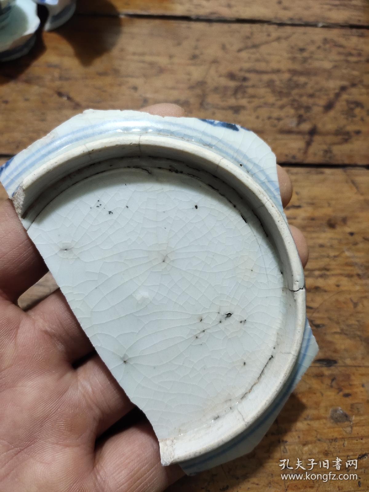 工地出品瓷器残片——明代空白期景泰时期——寿星松鹤图案底足
